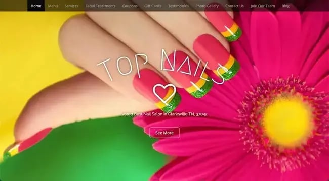 nail salon website example top nails
