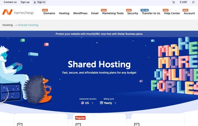 namecheap hosting, blog hosting