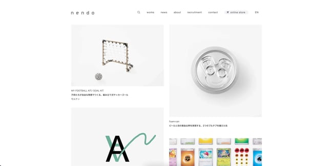 minimalist website examples - nendo-japan