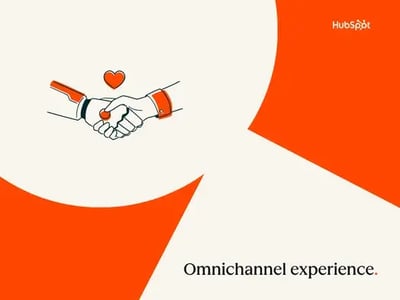 hands shaking with a heart above it, representing the omnichannel experience 