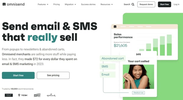 bulk emailing software, Omnisends email marketing tool