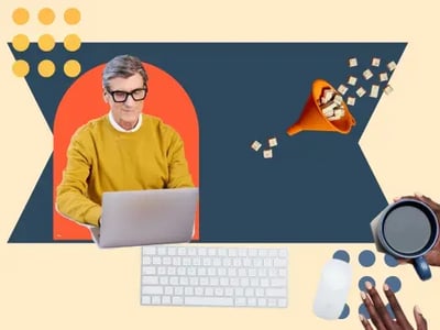man creates on brand ai copywriting