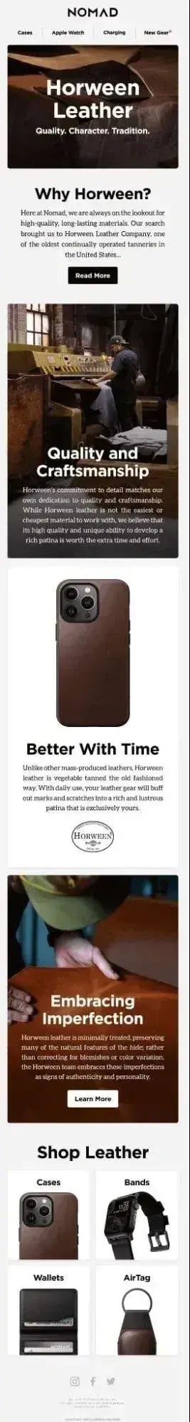 onboarding email examples horween leather