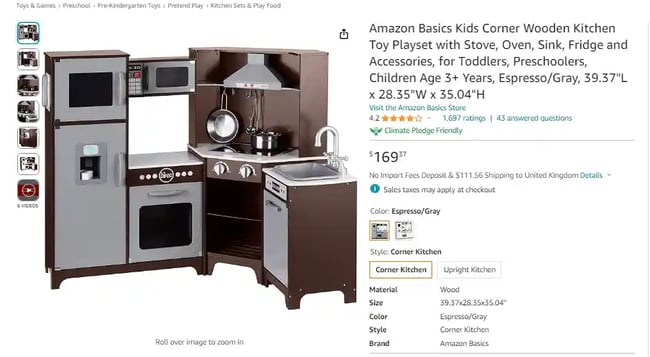 Amazon Basics Wooden corner kitchen