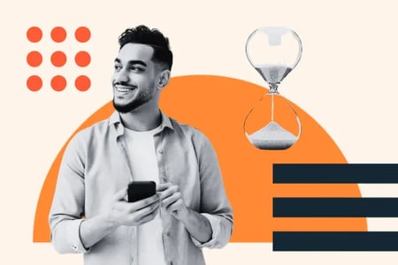 man reviews page load stats on a phone