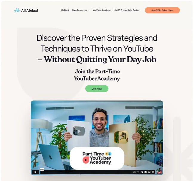 part-time youtuber academy, ali abdaal