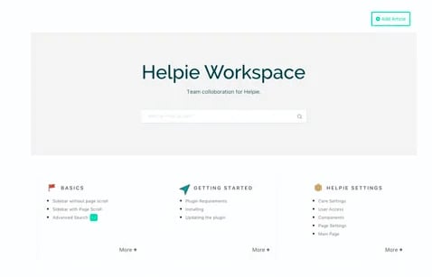 Helpie WP frontend posting wordpress plugin website homepage