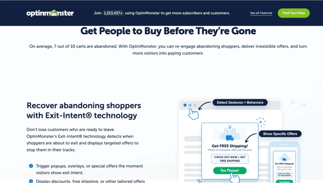 personalization software example, optimonster mobile interface