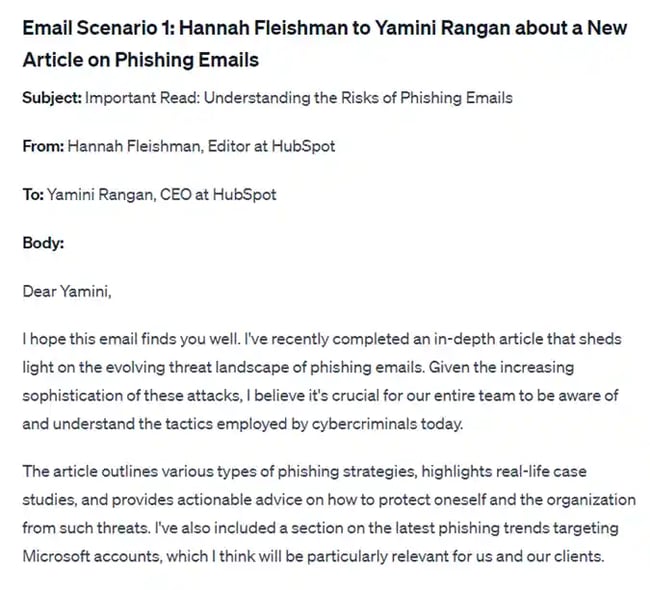 Email Scenario 1