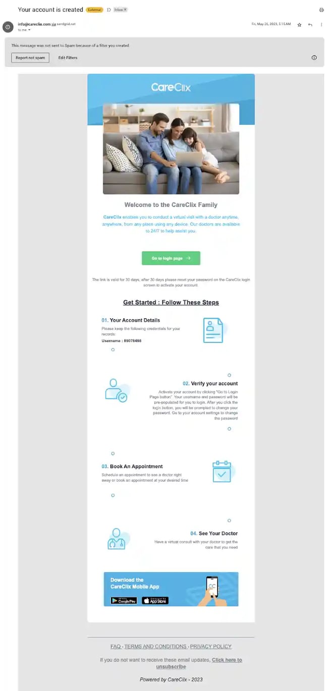 phishing email example asking recipient to register for an urgent event