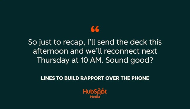 phone rapport, RECAP