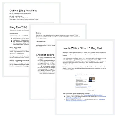 pillar page blog post template