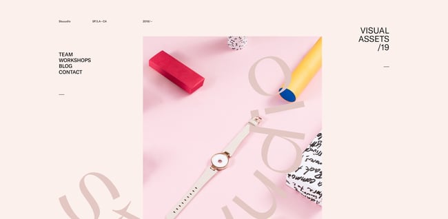 Stuuudios website uses pink, but has a largely monochromatic look
