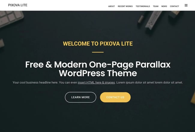 pixova lite is a simple wordpress theme