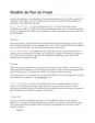 Modèle gratuit de plan de projet
