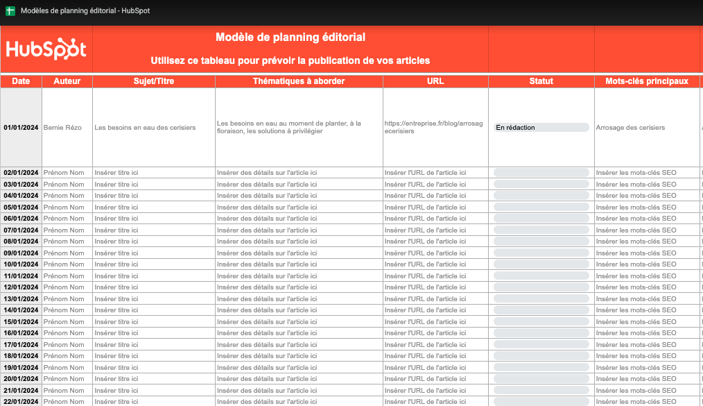 planning edito