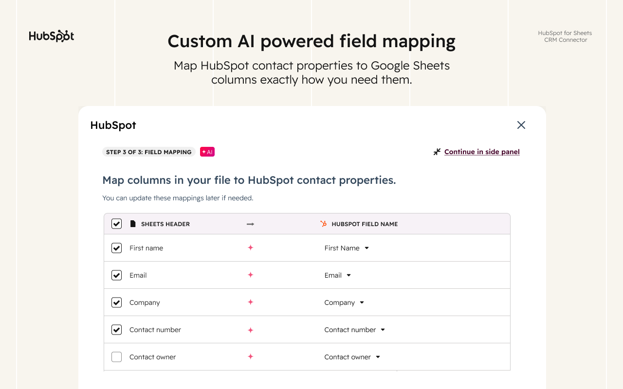 HubSpot fur Google Sheets
