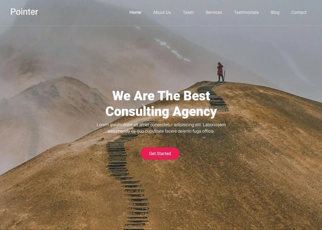 pointer is a simple one-page website template