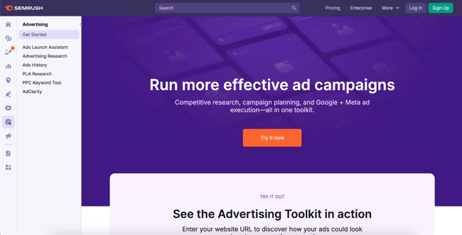 ppc tools, semrush ppc toolkit screenshot
