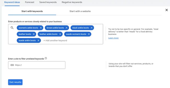 Start finding keywords.