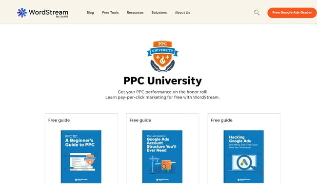 Image of Wordstreams PPC University program