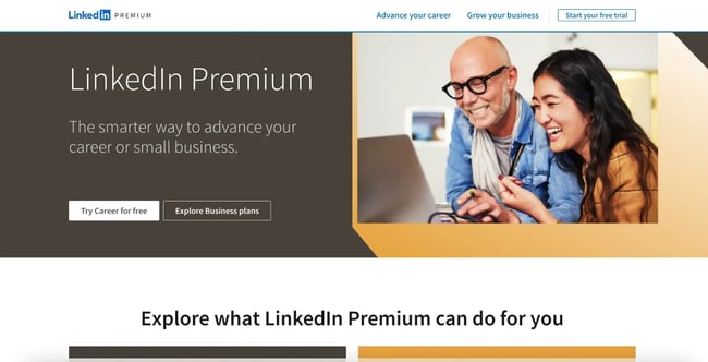 premium landing page, linkedin