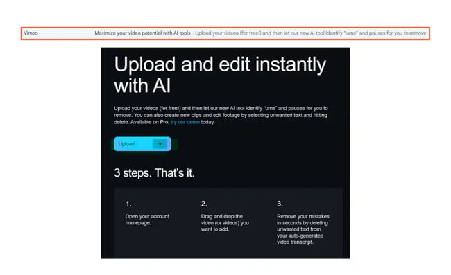 Vimeo Preview Text Examples