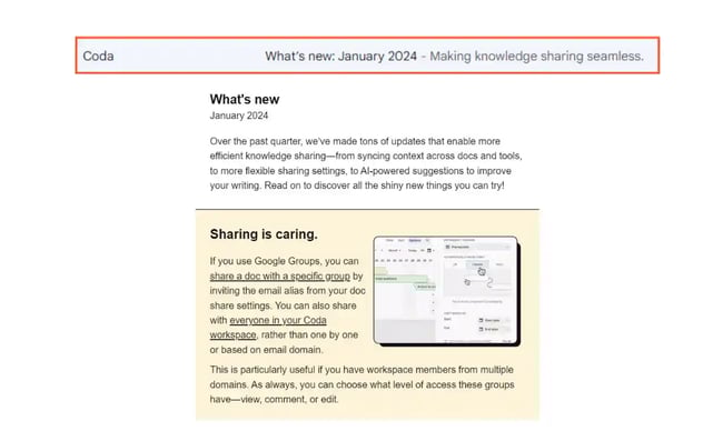 Coda preview text examples