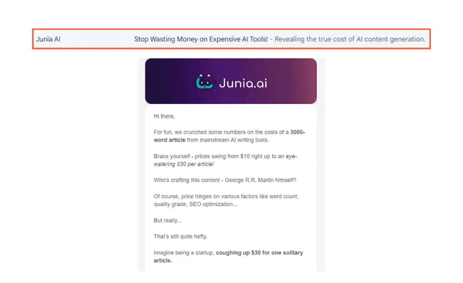 Junia Preview Text Examples