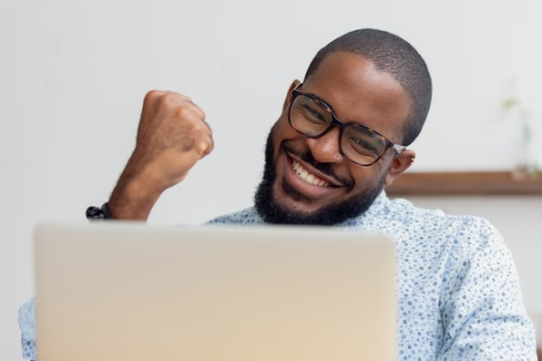 marketer excited about successful product announcement