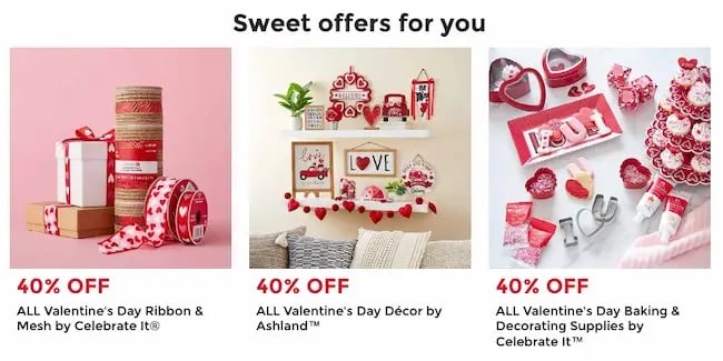 Product category examples: Michaels