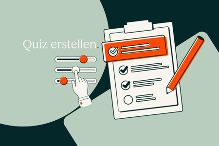 Person erstellt ein Quiz