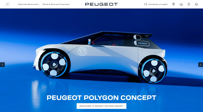react website examples, peugeot