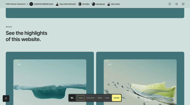 react website examples, puma velocity experience 2