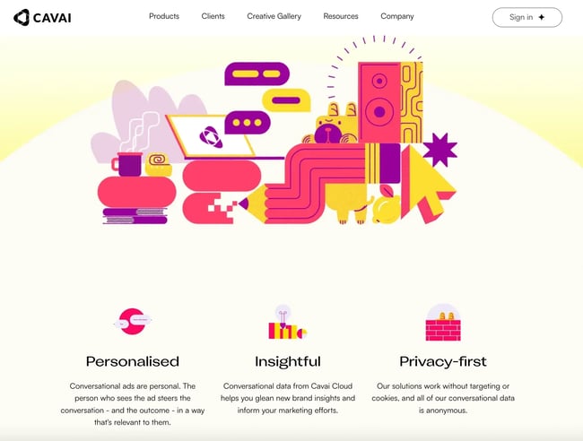 react website example, cavai