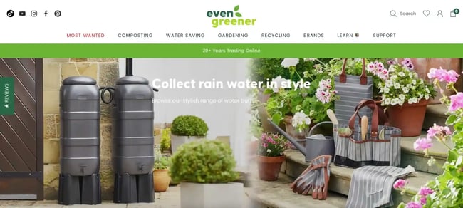 react website example, evergreener