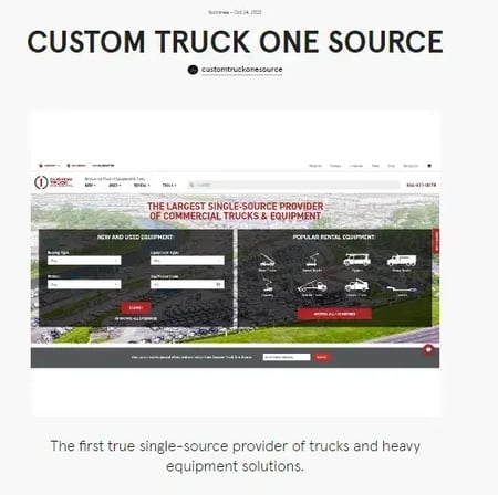 react website example, custom truck one source