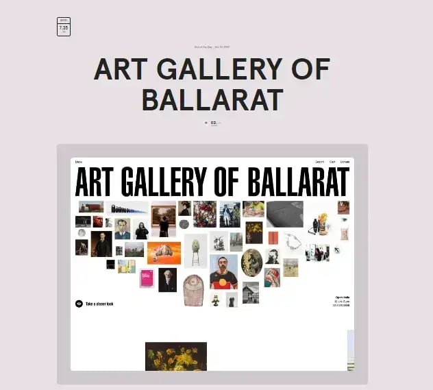 react js website example, art gallery of ballarat