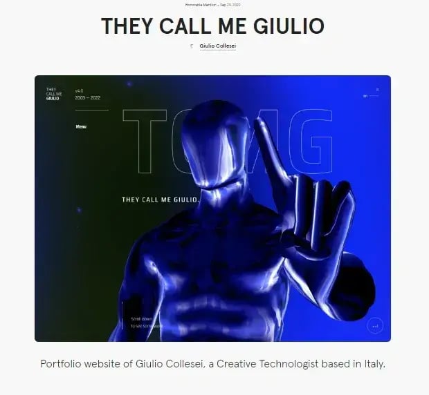 react website example, they call me giulio