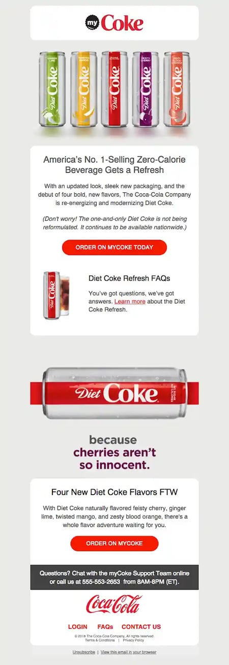 Rebranding Announcement Email Examples - Coke