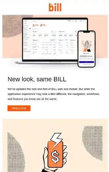 Rebranding Announcement Email Examples - Bill