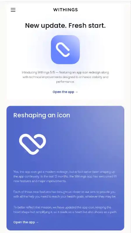 Rebranding Announcement Email Examples - Withings