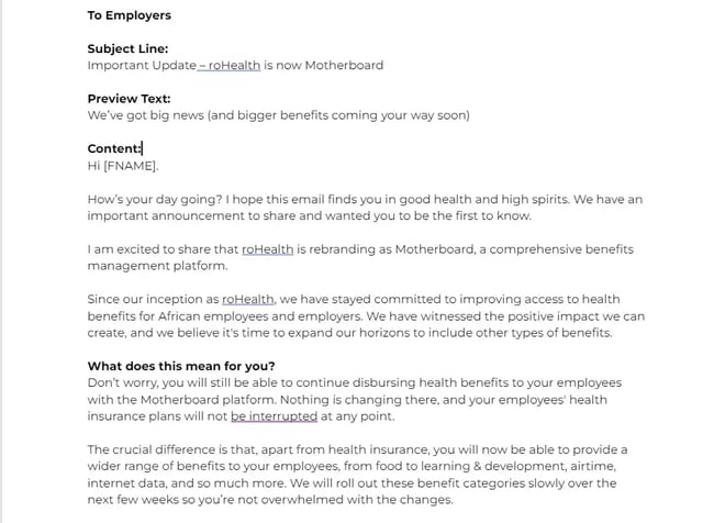 Rebranding Announcement Email Examples - Motherboard