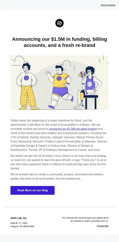 Rebranding Announcement Email Examples - Stark