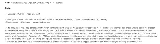 VP of Revenue Email - Best Recruiting Emails