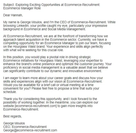 Ecommerce Manager Email - Best Recruiting Emails