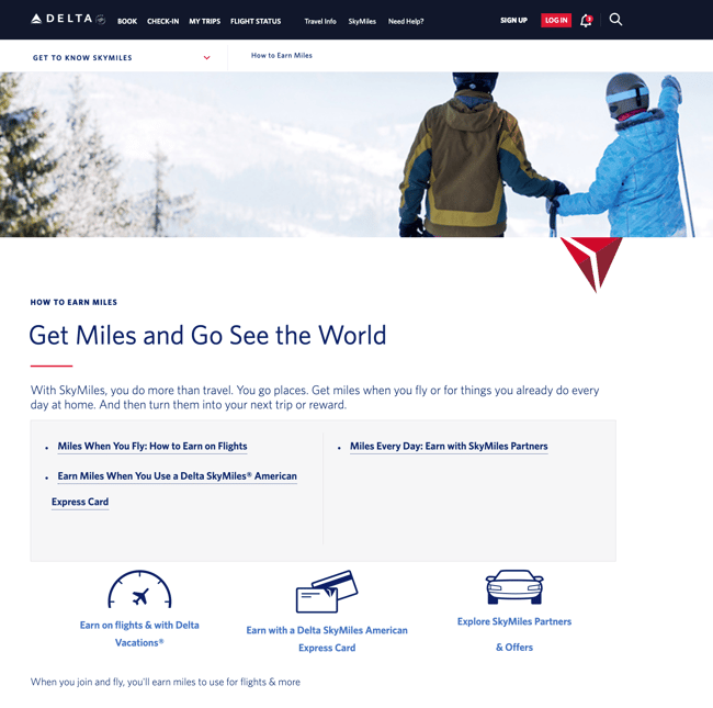 delta skymiles promo page
