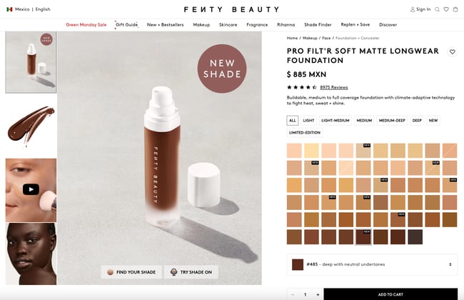 fenty beauty homepage