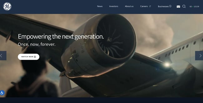 GE homepage