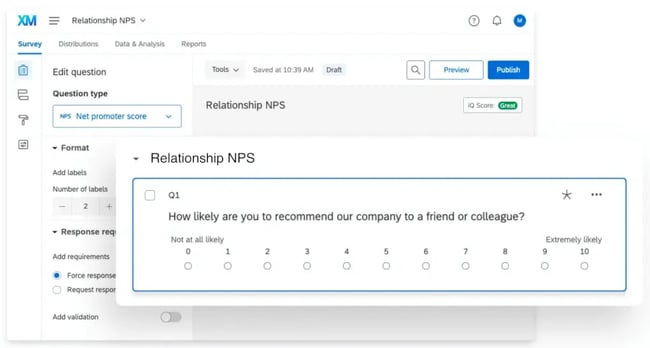qualtrics xm relationship nps survey